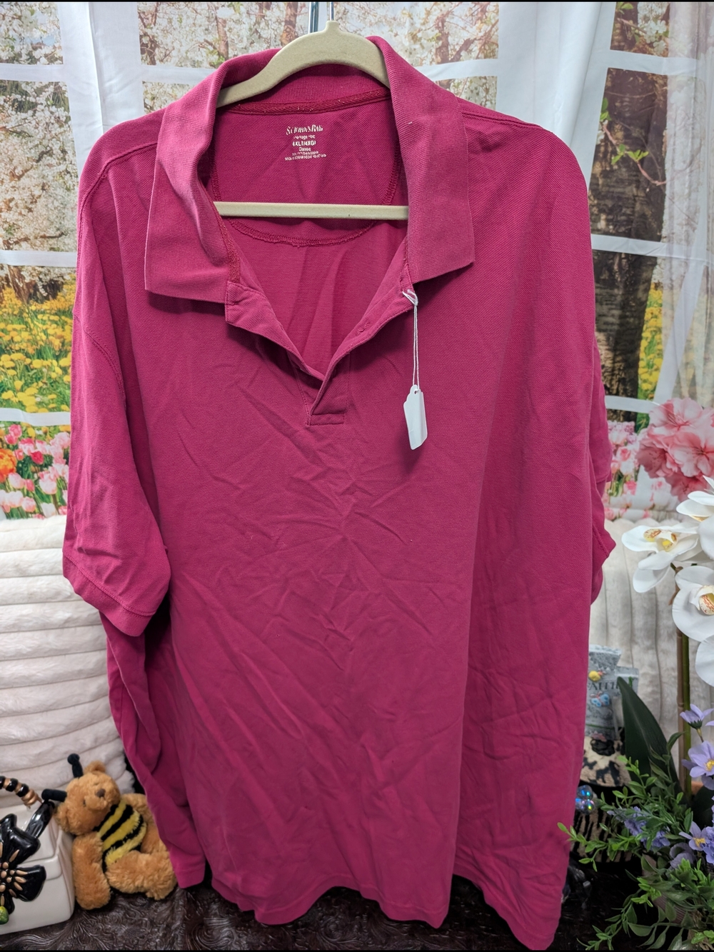St. John's Bay Men's Polo Shirt - Deep Pink